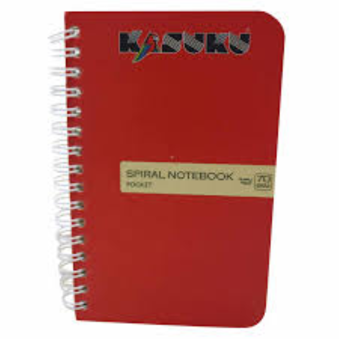 KASUKU SPIRAL NOTEBOOK POCKET 70SHT